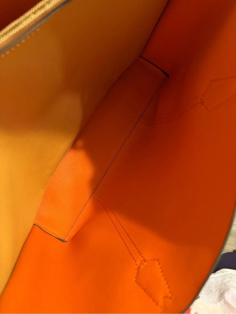 Tory Burch Perry Tote Bag in Cognac with Orange Interior